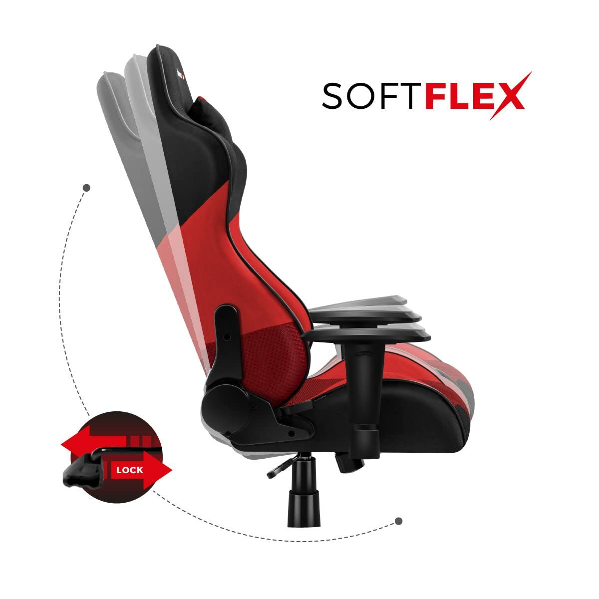 Chaise de jeu Huzaro Hz-Force 6.2 Red Mesh Rouge
